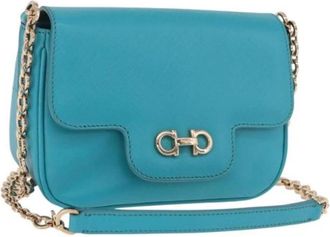 Ferragamo Pre-owned Schoudertas - Dames - Vintage Schoudertas - Blauw - ONE Size - Leer - Vintage
