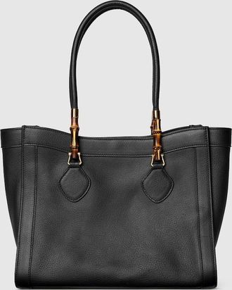 Gucci Bamboo Tote Medium Bag, Black, Leather