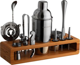 Zulay Kitchen 21-Piece Cocktail Shaker Set with Stand by Modern Mixology