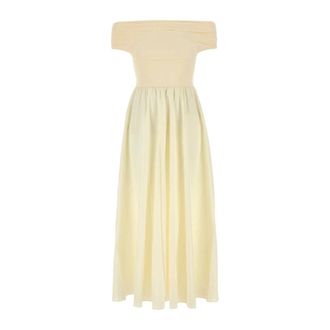 AMOTEA Dora Jurk - Dames - Maxi kleedjes - Geel - XS - Katoen - Kleedjes