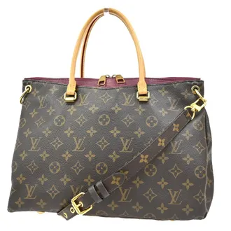 Louis Vuitton Pallas Tote Monogram Canvas With Leather Brown Canvas Handbag (Pre-Owned)