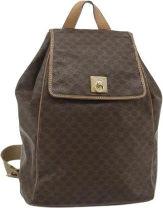 Celine Pre-owned Backpacks, female, Brown, Size: ONE SIZE Pre-owned Vintage Macadam Canvas Backpack