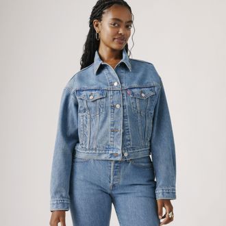 Levi's 90s Shrunken Trucker Jacket - Womens - L - Blue