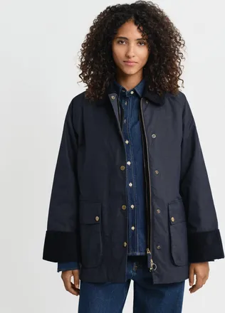 GANT Women Waxed Cotton Double Decker Jacket (XL) EVENING BLUE