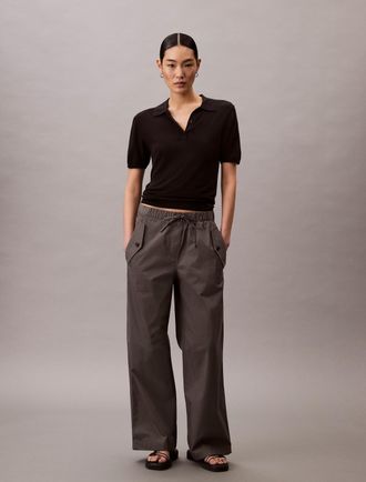 Calvin Klein Jeans Cargohose CALVIN KLEIN JEANS LIGHT WEIGHT COTTON CARGO PANT, Damen, Gr. 14 (46/XXL), N-Gr, grau (gunmetal), Web, Obermaterial: 97% Baumwolle, 3% Elast