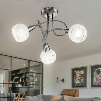 ETC Shop Plafoniera per sala da pranzo tonda lampada da cucina faretti argento in un set di lampadine a led