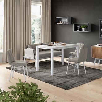Vicco Mesa De Comedor Granny, Blanco, 120 X 70 Cm Extensible