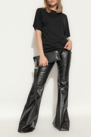 Rick Owens Cotton T-shirt With A Round Neckline, Womens, Black