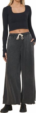 Vintage Havana Tencel Wide Leg Pant In Charcoal