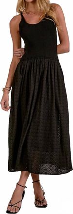 Elan Mixed Media Maxi Dress In Black