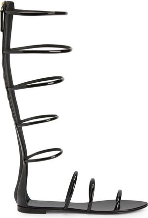 Giuseppe Zanotti Super Intrigo gladiator sandals - women - Patent Leather/Leather/Leather - 37.5 - Black