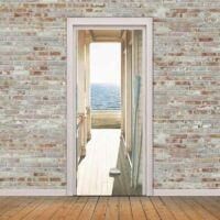 OEM Revestimiento - Juego De 2 Pegatinas Autoadhesivas 3d Para Puertas - Pvc Impermeable - Dimensiones 38,5 Cm X 200 Cm - Decoraci&oacute;n De Interiores Para Co