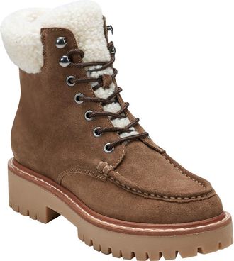 Marc Fisher Nallie Faux Shearling Boot in Medium Brown at Nordstrom Rack, Size 10