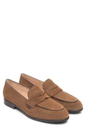Nero Giardini Suede Slip-On Penny Loafer in Camel at Nordstrom, Size 10-10.5Us