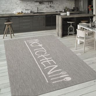 Paco Home Paco Home - Alfombra Interior y Exterior Balcon Terraza Cocina Moderna Letra 160x220 cm, Gris