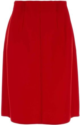 Prada Womens Wool Skirt Red