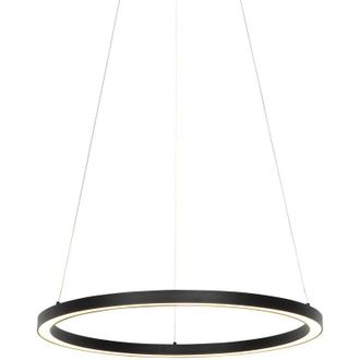 QAZQA Lampada a sospensione girello - Design - Acciaio,Alluminio,Plastico - Nero - Tondo (non sostituibile) led Max. 1 x 31 Watt - Qazqa
