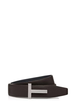 Tom Ford 30MM REVERSIBLE T BELT Size: 105, colour: SILVER