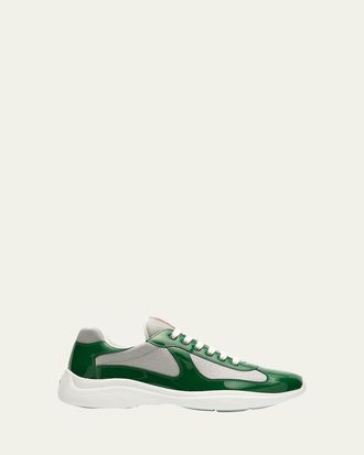 Prada Mens Americas Cup Patent Leather Sneakers