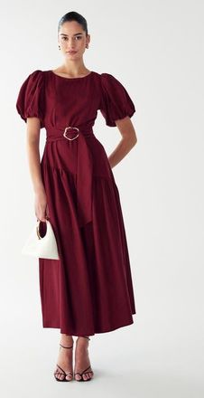 Willa Elona Midi Dress in Burgundy at Nordstrom, Size 8