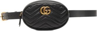 Gucci Pre-owned Belt Bags, female, Black, Size: ONE SIZE Pre-owned Quilted Belt Bag