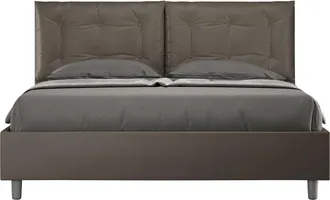 Itamoby Cama Doble Container 160x190 Cabecero Con Cojines Annalisa M Color: Marr&oacute;n - Versi&oacute;n: Con Caja De Almacenaje