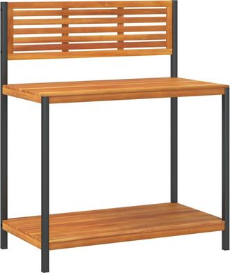 vidaXL Mesa De Trabajo De Jard&iacute;n Madera De Acacia Y Acero 90x50x110 Cm Vidaxl
