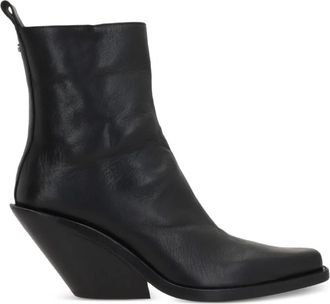 Ann Demeulemeester 75mm calf leather boots - women - Leather/Leather/Grained Leather/Rubber - 36.5 - Black