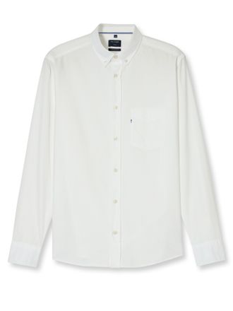 Olymp Langarmhemd OLYMP Casual, Herren, Gr. XXL, N-Gr, weiss (wei&szlig;), Web, Obermaterial: 100% Baumwolle, regular fit, Manschette, Hemden Langarmhemd