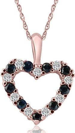 Pompeii3 1/2Ct Blue Sapphire & Diamond Heart Pendant in 14k White, Yellow, or Rose Gold