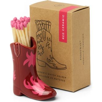 Paddywax Pink & Red Boot Match Holder at Nordstrom