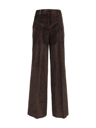 PESERICO Textured High-Waisted Corduroy Wide-Leg Pants