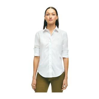 Brooks Brothers Strakke- kreukvrije stretch Supima katoenen overhemd - Dames - Overhemden - Wit - XL - Katoen - Overhemden