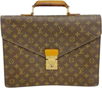 Louis Vuitton Pre-owned Bags, male, Brown, Size: ONE SIZE Pre-owned Vintage Canvas Briefcase