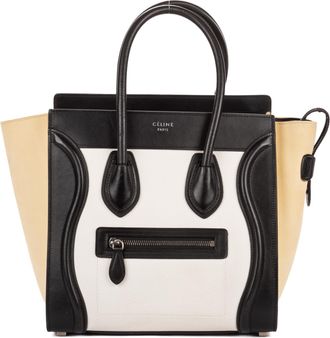 Celine Pre-owned Womens Tricolor Micro Luggage Shoulder Bag - Black - One Size