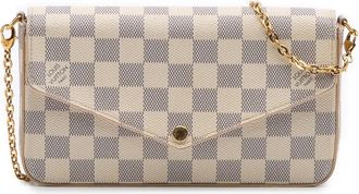 Louis Vuitton Borsa a tracolla Pochette Felicie in tela Damier Azur 2018 - Bianco