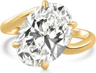 Pompeii3 Certified 7Ct Oval Diamond Engagement Ring 14k Yellow Gold Lab Grown Size: 7.5
