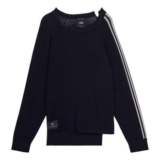 adidas Y-3 Logo Loose fitSweater Black Chalk White KR2395
