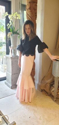 Gracia Maxi Flare Skirt In Pink