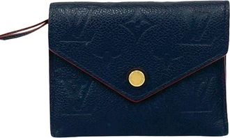 Louis Vuitton Navy Red Color Leather Wallet (Bi-Fold) (Pre-Owned)