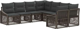 vidaXL Conjunto De Sof&aacute;s De Jard&iacute;n 8 Uds. 8-n&uacute;mero De Plazas Gris Vidaxl