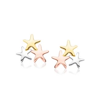 Ross-Simons Italian 14kt Tri-Colored Gold Stars Stud Earrings