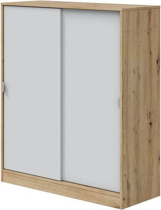 Dmora Guardaroba 2 Ante Resana, Armadio Camera da Letto 4 Ripiani, 2 Ante, 40x119h cm Marrone Rovere Nodi