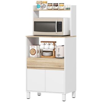 HOMCOM Homcom Mobile Per Microonde Con Mensola, Ripiano Aperto, Cassetto E Armadietto