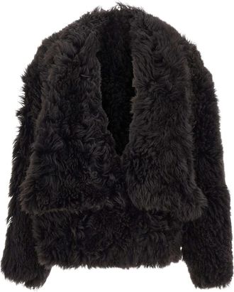 7 For All Mankind Shearling Jas - Dames - Jassen - Zwart - XS - Leer - Jassen