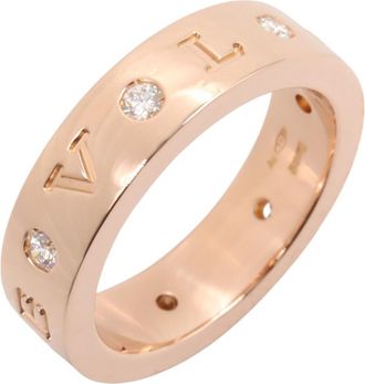 Bulgari Gold Clear Pink Gold (18K) Band Ring (Pre-Owned)