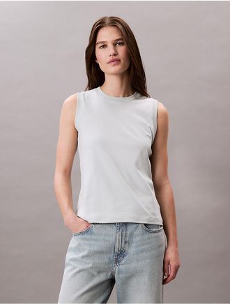 Calvin Klein Womens Liquid Cotton Tank Top - Grey - XS