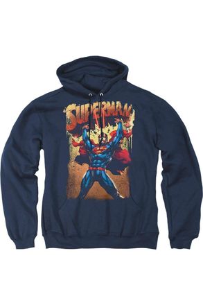 Gildan Superman Lift Up Adult Pull Over Hoodie / Hooded Sweatshirt