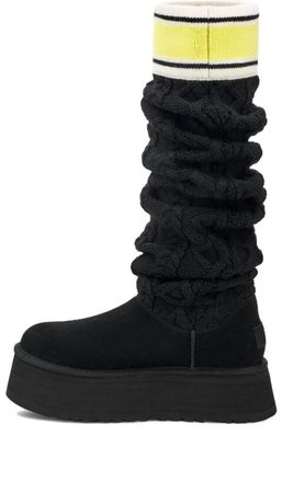 UGG (WMNS) UGG Classic Sweater Letter Tall 2cm Black 1144044-BLK