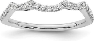 Diamond2Deal 14k White Gold Lab Grown Diamond Wedding Band Ring 0.33Ct Clarity- VS Color- G-H